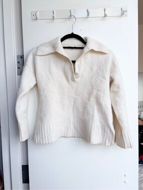 XS Reformation Cream Collar Pullover Wool Sweater